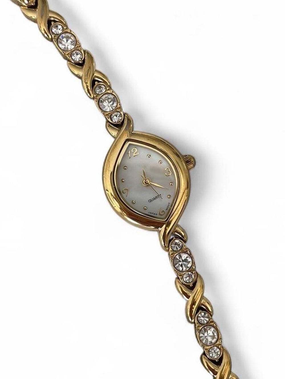 Vintage Gold Crystal Accent Women's Bracelet Watch